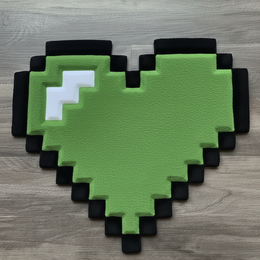 Minecraft Heart Rug