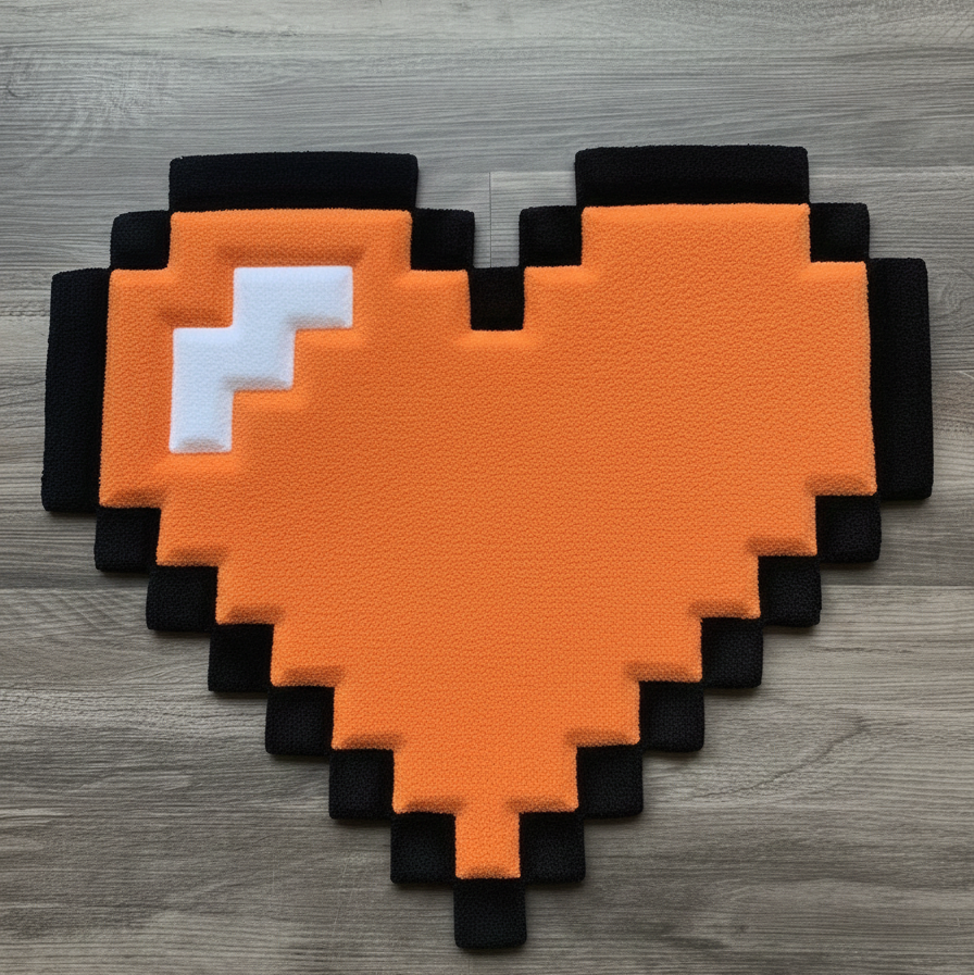 Minecraft Heart Rug