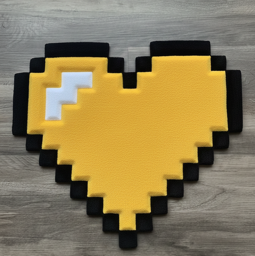 Minecraft Heart Rug