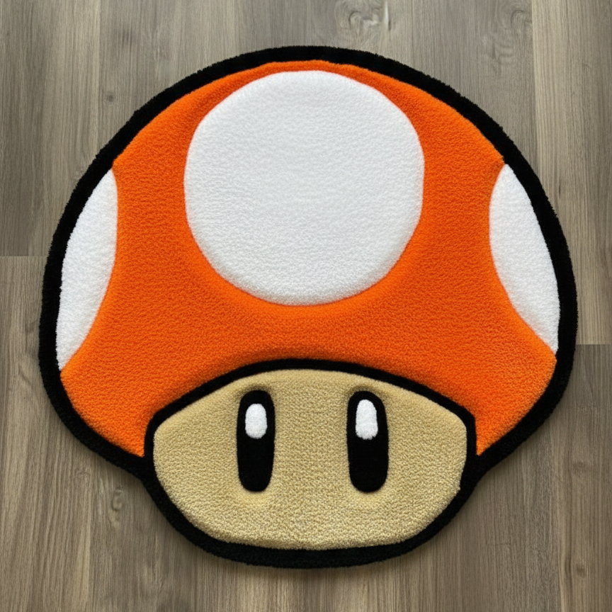 Power-Up Mushroom Tufted Rug