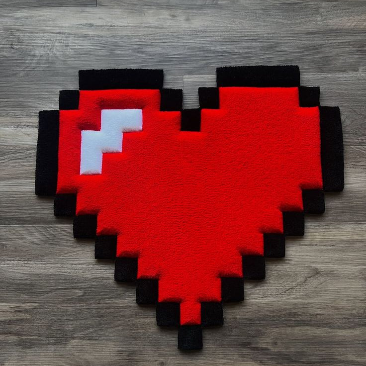 Minecraft Heart Rug