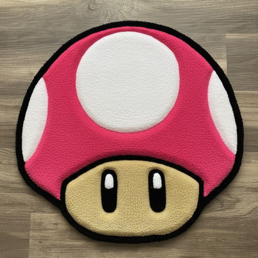 Power-Up Mushroom Tufted Rug