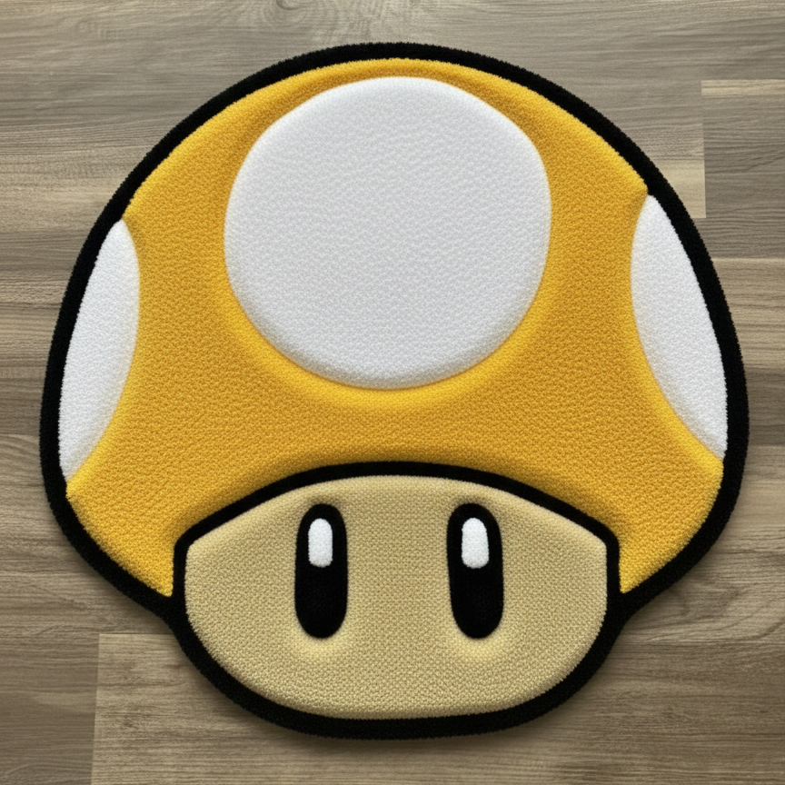 Power-Up Mushroom Tufted Rug